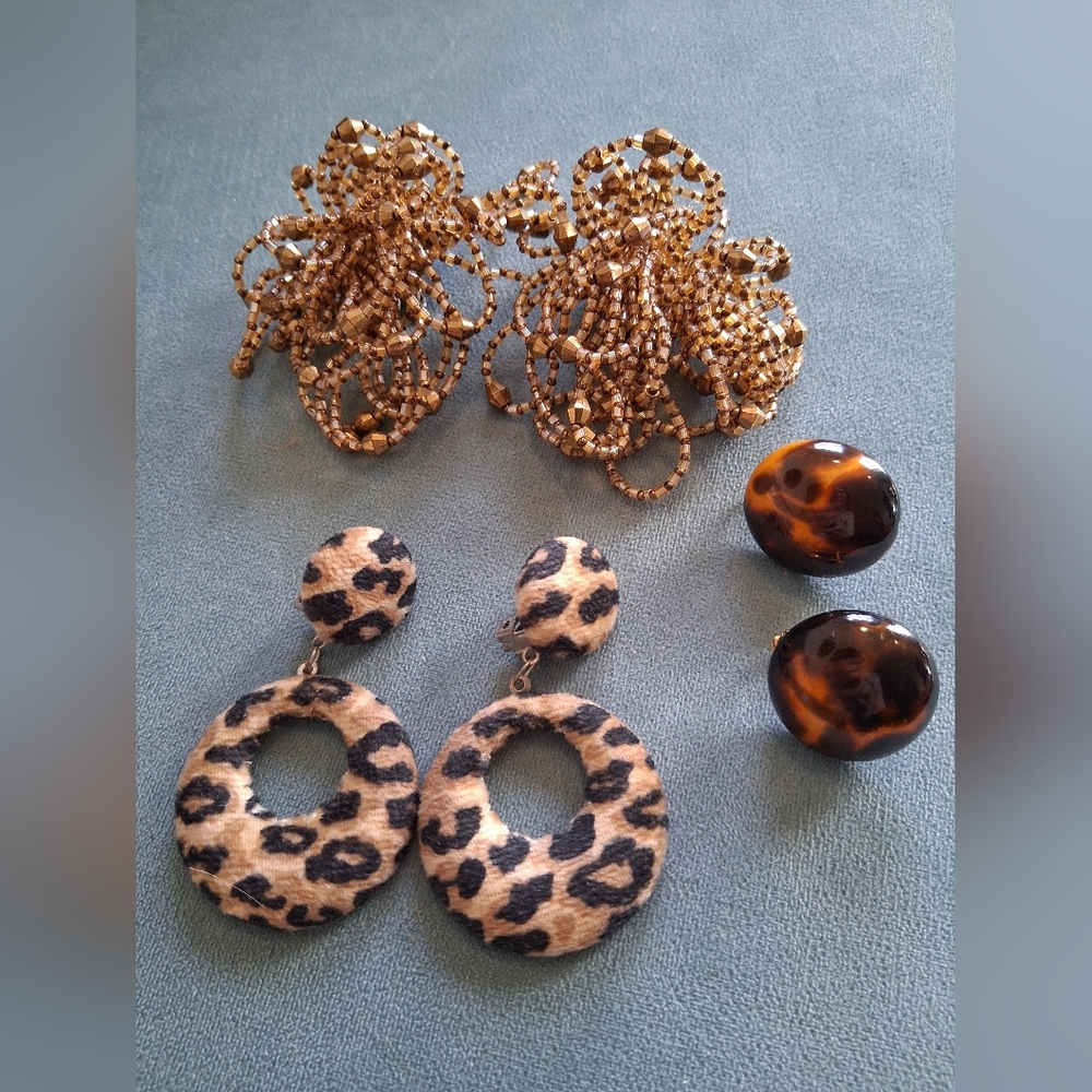 Vtg Clip Earring Set #4